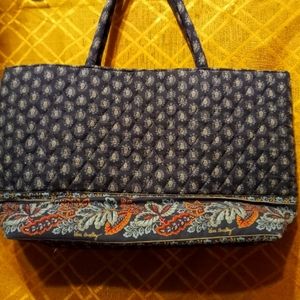 Vera Bradley Retired Classic Navy Tote Bag with Coin Purse